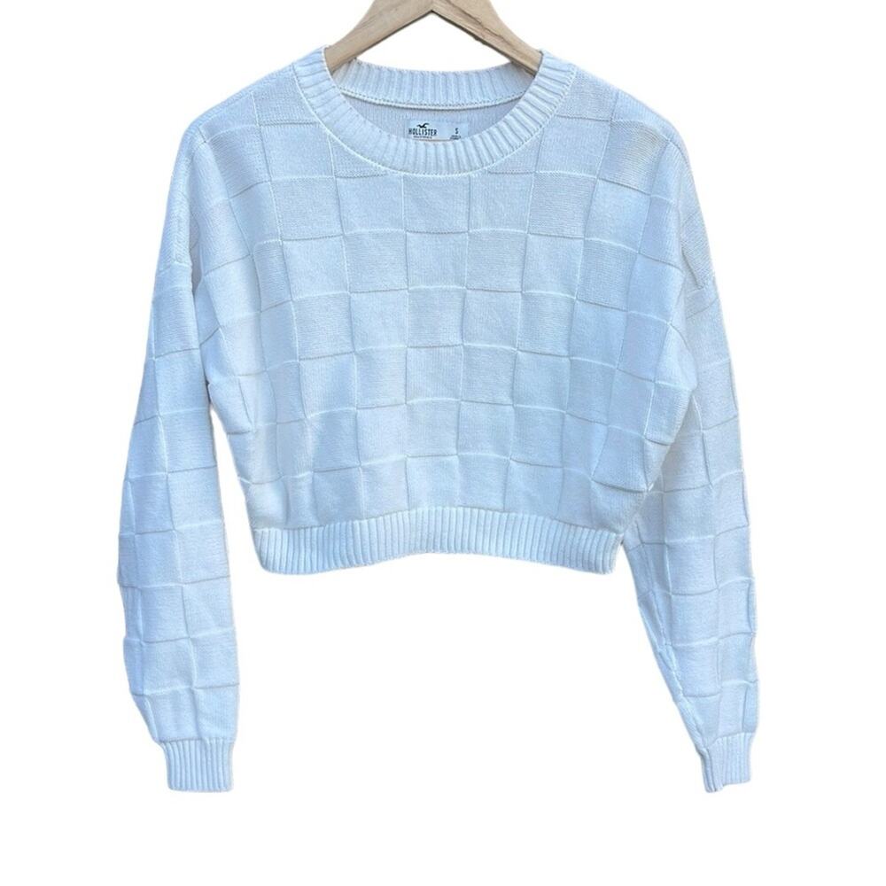 Hollister white crop sweater size small